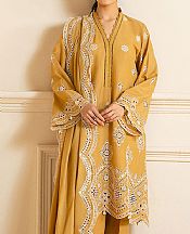 Cross Stitch Mustard Lawn Suit- Pakistani Designer Lawn Suits