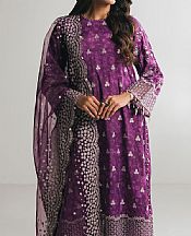 Cross Stitch Purple Chiffon Suit- Pakistani Designer Chiffon Suit