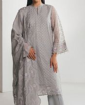 Cross Stitch Grey Organza Suit- Pakistani Chiffon Dress