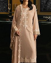 Cross Stitch Tan Chiffon Suit- Pakistani Designer Chiffon Suit