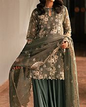 Cross Stitch Green Tissue Suit- Pakistani Chiffon Dress