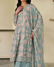 Cross Stitch Ivory/Turquoise Lawn Suit- Pakistani Designer Lawn Suits
