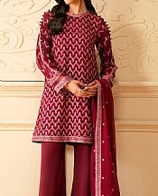 Wine Red Chiffon Suit