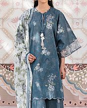 Cross Stitch Slate Blue Lawn Suit- Pakistani Designer Lawn Suits