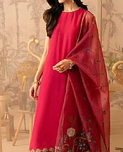 Cross Stitch Cerise Pink Silk Suit- Pakistani Designer Chiffon Suit