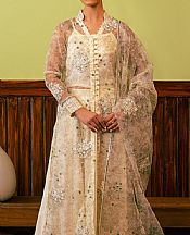 Cross Stitch Ivory Organza Suit- Pakistani Chiffon Dress
