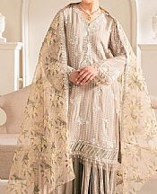 Cross Stitch Pastel Grey Chiffon Suit- Pakistani Designer Chiffon Suit
