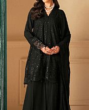 Cross Stitch Black Organza Suit- Pakistani Designer Chiffon Suit