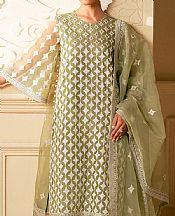 Cross Stitch Green Organza Suit- Pakistani Chiffon Dress