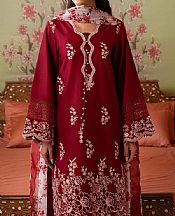Cross Stitch Wine Red Lawn Suit- Pakistani Designer Lawn Suits