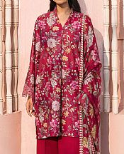 Cross Stitch Deep Carmine Lawn Suit- Pakistani Designer Lawn Suits