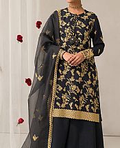 Cross Stitch Black Silk Suit- Pakistani Designer Chiffon Suit