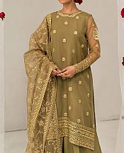 Cross Stitch Olive Green Organza Suit- Pakistani Chiffon Dress
