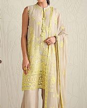 Beige/Yellow Chiffon Suit