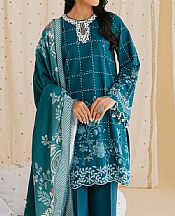 Cross Stitch Teal Khaddar Suit- Pakistani Winter Dress