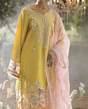 Dhanak Yellow Organza Suit- Pakistani Chiffon Dress