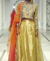 Golden Organza Net Suit- Pakistani Wedding Dress