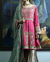 Pink/Green Chiffon Suit