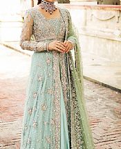 Light Turquoise Chiffon Suit- Pakistani Bridal Dress
