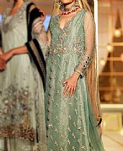Sage Green Organza Suit- Pakistani Party Wear Dress