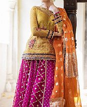 Green/Pink Chiffon Suit- Pakistani Party Wear Dress