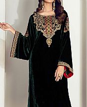 Bottle Green Velvet Suit- Pakistani Formal Designer Dress