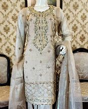 Beige Net Suit- Pakistani Party Wear Dress