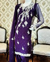 Indigo Chiffon Suit- Pakistani Formal Designer Dress