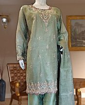 Pistachio Green Net Suit- Pakistani Party Wear Dress