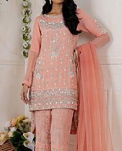 Peach Crinkle Chiffon Suit- Pakistani Party Wear Dress