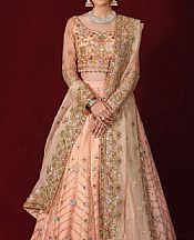 Peach Crinkle Chiffon Suit- Pakistani Wedding Dress