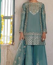 Mist Blue Crinkle Chiffon Suit