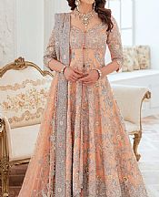 Peach Crinkle Chiffon Suit- Pakistani Bridal Dress