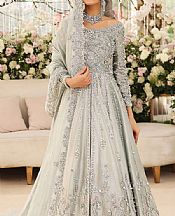 Light Grey Raw Silk Suit- Pakistani Bridal Dress