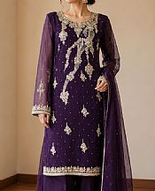 Indigo Chiffon  Suit- Pakistani Party Wear Dress