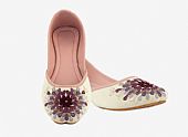 Ladies Khussa- Off-white- Pakistani Khussa Shoes