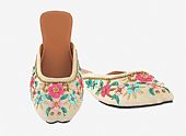 Ladies Khussa- Pink/Turquoise- Pakistani Khussa Shoes