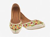 Ladies Khussa- Off-white- Khussa Shoes for Women
