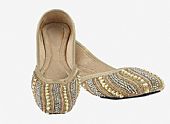 Ladies Khussa- Beige- Pakistani Khussa Shoes