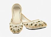 Ladies Khussa- Off-white- Pakistani Khussa Shoes