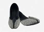 Ladies Khussa- Grey/Black- Khussa Shoes for Women