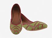 Ladies Khussa- Green- Khussa Shoes for Women