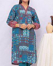 Edenrobe Turquoise Khaddar Kurti- Pakistani Winter Dress