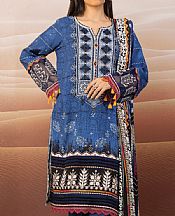 Royal Blue Crepe Suit- Pakistani Winter Dress