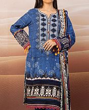 Edenrobe Royal Blue Crepe Suit- Pakistani Winter Clothing