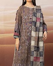 Taupe Brown Crepe Suit- Pakistani Winter Dress