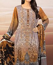 Edenrobe Grey Crepe Suit- Pakistani Winter Dress