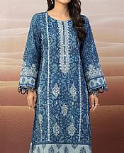 Denim Blue Cotton Satin Kurti- Pakistani Winter Dress