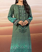 Edenrobe Sea Green/Hunter Green Cotton Satin Kurti- Pakistani Winter Dress