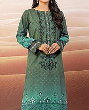 Edenrobe Sea Green/Hunter Green Cotton Satin Kurti- Pakistani Winter Clothing